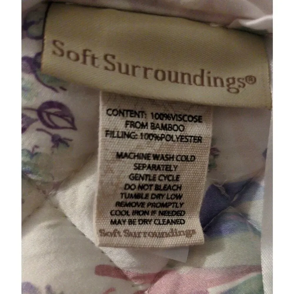 Soft Surroundings King Quilted Comforter Set w/ 2 Pillow Shams 3 Piece Bedding